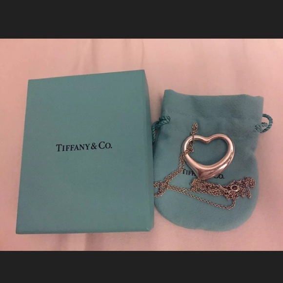 Tiffany Silver Elsa Peretti large Open Heart 30” - Picture 5 of 8